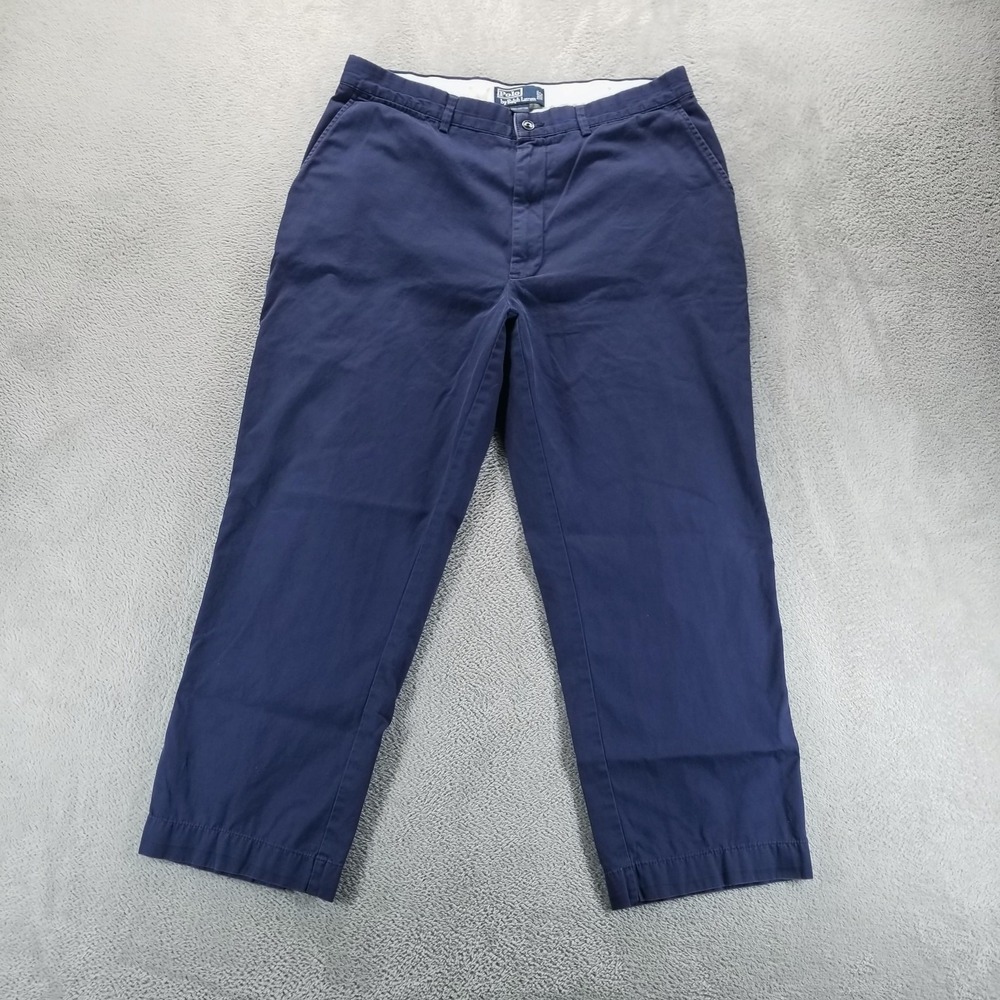 Polo Ralph Lauren Pants Mens 36 Blue Classic Fit Chino Cotton Casual Office